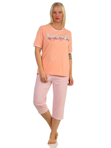 NORMANN CapriSchlafanzug Hose "New York City Loving" - 65215 in apricot