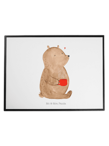 Mr. & Mrs. Panda Schreibunterlage Bär Kaffee ohne Spruch in Weiß