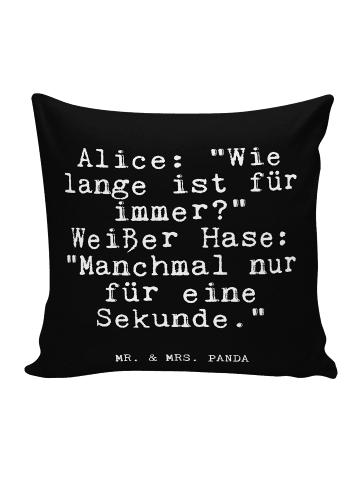 Mr. & Mrs. Panda Kissen AliZeichen: "Wie lange ist... mit Spruch in Schwarz