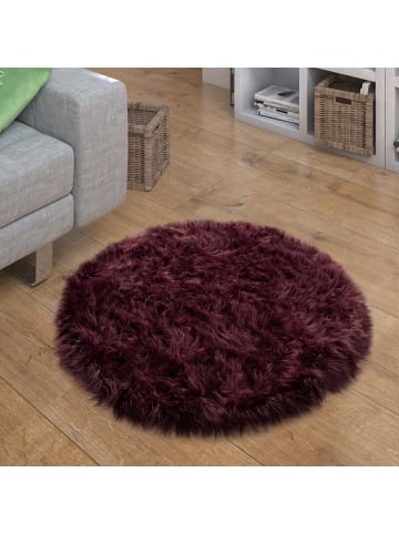 KADIMA DESIGN Hochflor Teppich Shaggy waschmaschinenwaschbar Einfarbig in Lila