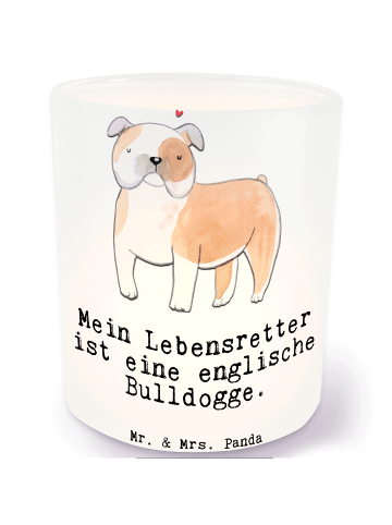 Mr. & Mrs. Panda Windlicht Englische Bulldogge Lebensretter mit ... in Transparent