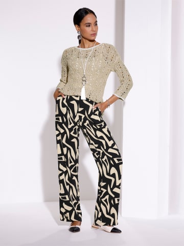 creation L Druckhose in sand-schwarz-bedruckt