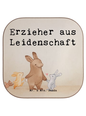 Bierdeckel Erzieher Leidenschaft Design mit Spruch in Weiß