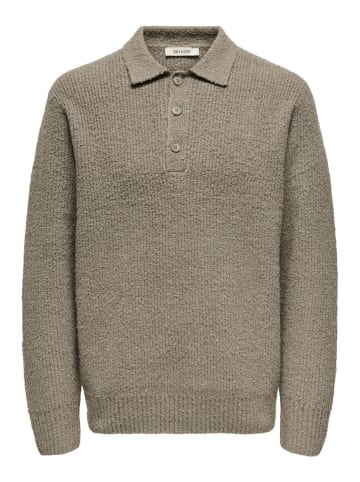 Only&Sons Pullover ONSDALE RLX LS POLO KNIT in Braun