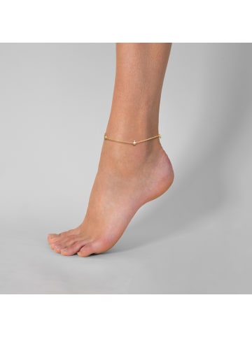 Glanzstücke München Fusskette aus Sterling Silber mit Zirkonia in gelbgold