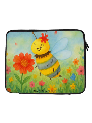Mr. & Mrs. Panda Laptop Tasche Biene Blume Design ohne Spruch in Weiß