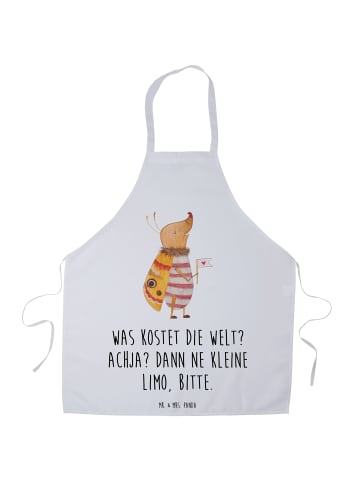 Mr. & Mrs. Panda Kochschürze Nachtfalter Fähnchen mit Spruch in Weiß