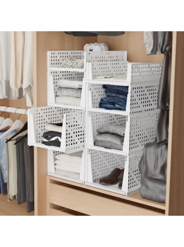relaxdays 3 x Schrank Organizer in Weiß - (B)33,5 x (H)24,5 x (T)43,5 cm