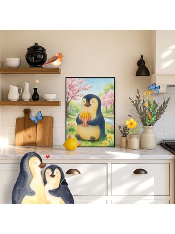 Mr. & Mrs. Panda Bild Pinguin Frühling Pommes Design ohne Spruch in Weiß