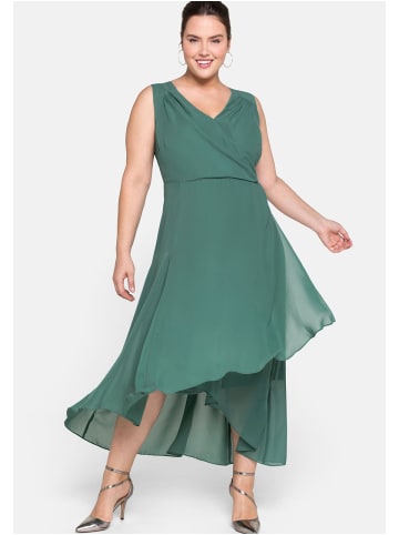 sheego Chiffonkleid in opalgrün