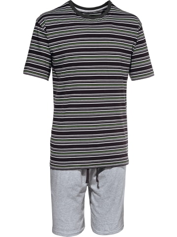 Erwin Müller Single-Jersey Shorty in dunkelgrau/hellgrau meliert