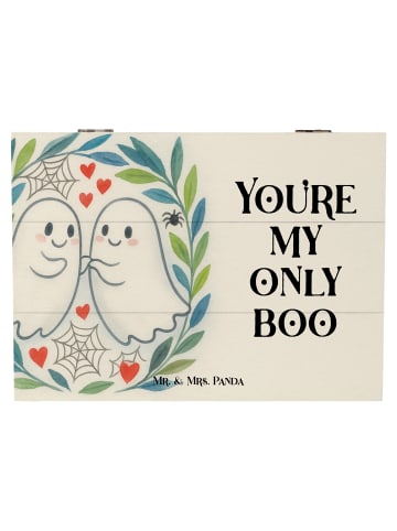 Mr. & Mrs. Panda Truhe Gespenster  Liebe  Design mit Spruch in Weiß