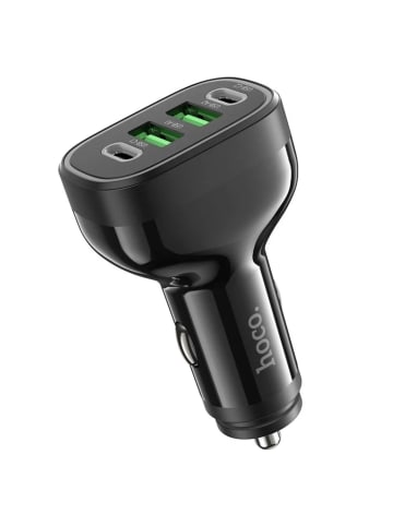 HOCO HOCO Autoladegerät 2x USB A + 2x Typ C PD 72W Schnelladegerät in Schwarz