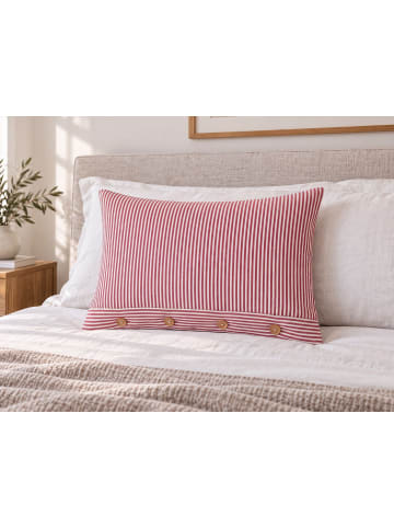 Beliani Dekokissen AALITA in Rot/Weiß - (W) 60 x (H) 12 x (L) 40 cm