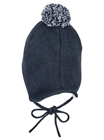 Sterntaler Strickmütze Bommelmix in marineblau