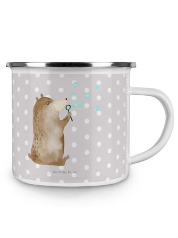 Mr. & Mrs. Panda becher emaille Bär Seifenblasen ohne Spruch in Grau Pastell