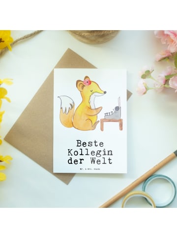 Mr. & Mrs. Panda Beileidskarte Fuchs Beste Kollegin der Welt mit... in Weiß