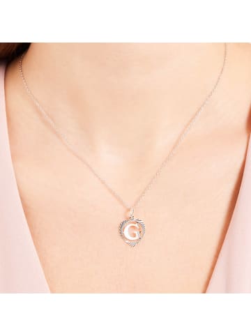 Lucardi 925 Silber Anhänger "Buchstabe N" Herz