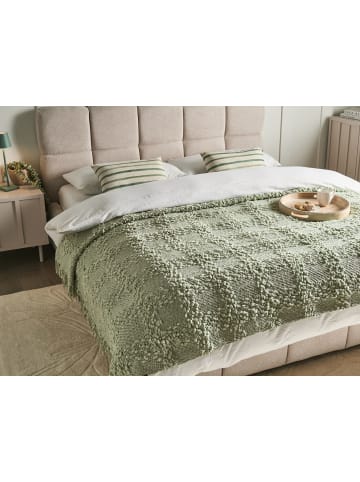 Beliani Kuscheldecke VELLA in Grün - (W) 200 x (H) 1 x (L) 220 cm
