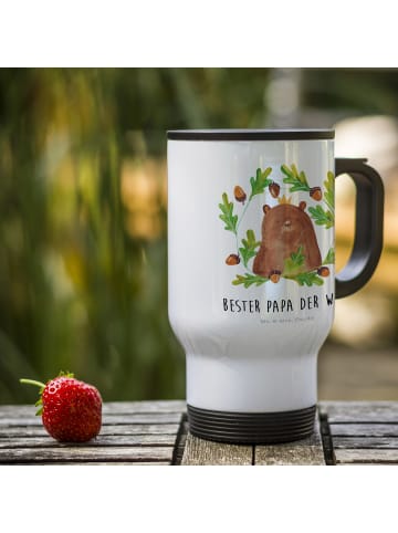 Mr. & Mrs. Panda Kaffeebecher Bär König mit Spruch in Weiß