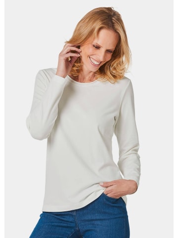 GOLDNER Shirt T-Shirt mit Rundhals in cremeweiß