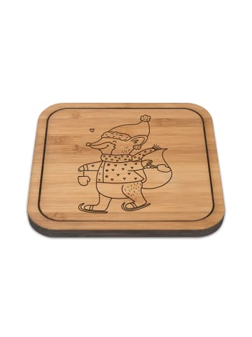 Mr. & Mrs. Panda kork untersetzer Fuchs  Schlittschuhe ohne Spruch in Transparent