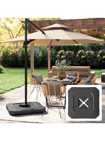 Outsunny Schirmgewichte in Schwarz 101L x 101B x 12H cm
