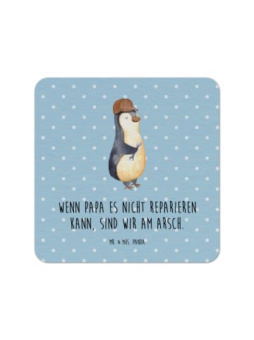 Mr. & Mrs. Panda Bierdeckel Wenn Papa es nicht reparieren kann, ... in Blau Pastell