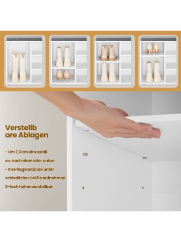 VASAGLE Schuhbank Custos in Grau-Weiß - (B)104 x (H)48 x (T)30 cm