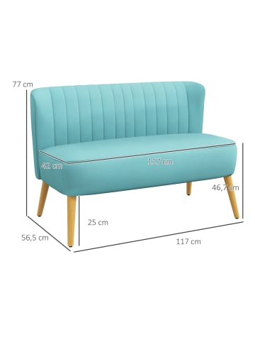 HOMCOM Sofa-117L x 56,5B x 77H cm-Grün