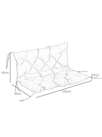 Outsunny Bankauflage,98L x 100B x 8T cm,Schwarz