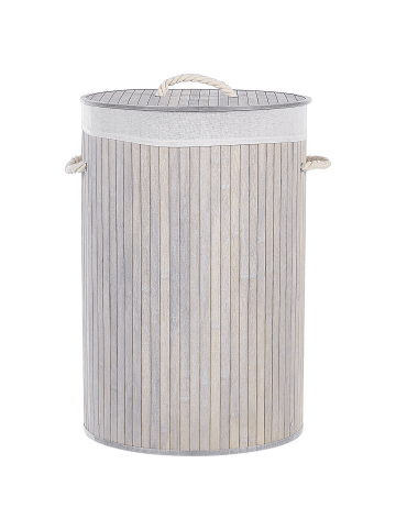 Beliani Wäschekörbe SANNAR in Grau/Weiß - (W) 40 x (H) 60 x (L) 40 cm