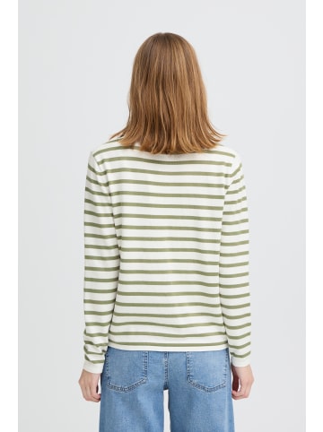 ICHI Strickpullover langarm IHLULS Loose fit in SMALL IGUANA WHITE STRIPE