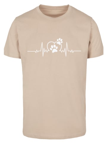 F4NT4STIC T-Shirt Herzschlag Hunde Liebe in sand