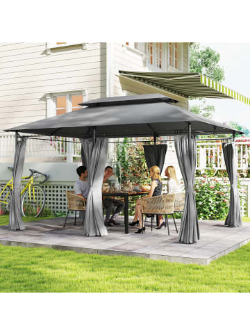 Outsunny Pavillon 397L x 297B x 265H cm Dunkelgrau