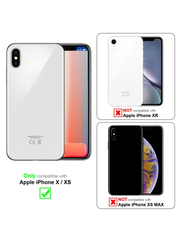 cadorabo Hülle für Apple iPhone X / XS Blumen Muster in PFIRSICHBLÜTEN