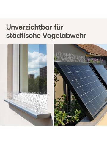 Praknu Taubensichere Stacheln Edelstahl - 3 Meter mit 360 Stacheln -