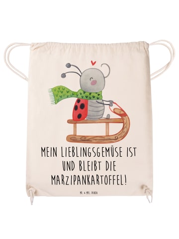 Mr. & Mrs. Panda Baumwollbeutel Smörle Rodeln mit Spruch in Creme