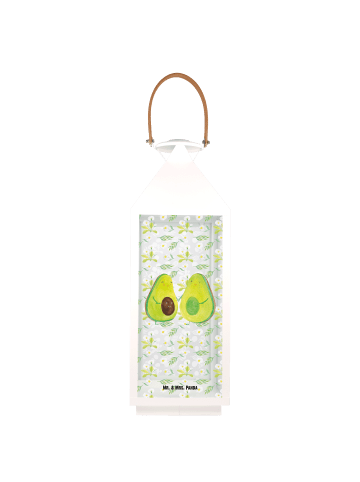 Mr. & Mrs. Panda Laterne modern Avocado Pärchen ohne Spruch in Transparent