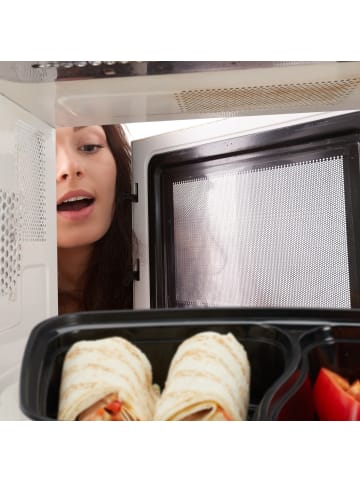 relaxdays 10x Meal Prep Box in Schwarz/ Transparent