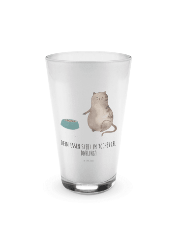 Mr. & Mrs. Panda Glas Katze Fressen mit Spruch in Transparent