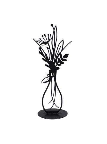 UNUS Deko Aufsteller aus Metall Blumenvase 35 cm in Schwarz