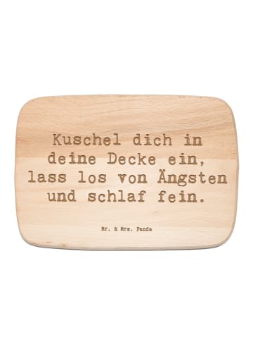Mr. & Mrs. Panda Schneidebrett Holz Spruch Alleine schlafen lern... in Transparent