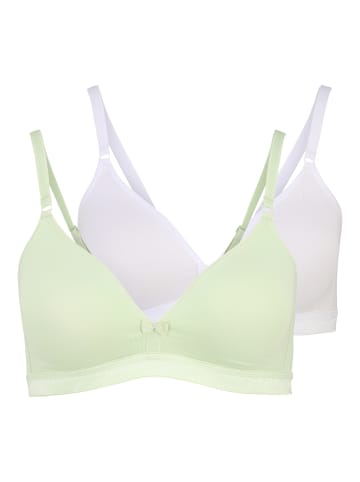 PETITE FLEUR Bralette-BH in 2xweiß+1xmint