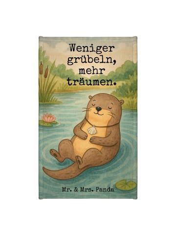 Mr. & Mrs. Panda Handtuch Otter Muschel Design mit Spruch in Weiß