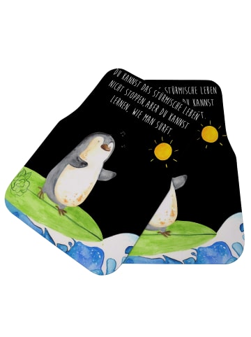 Mr. & Mrs. Panda Automatte Pinguin Surfer mit Spruch in Schwarz