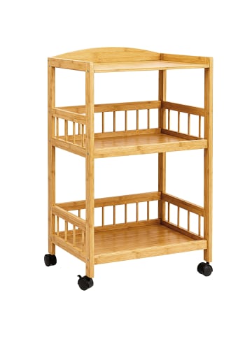 relaxdays Servierwagen in Natur - (B)53 x (H)80 x (T)30 cm