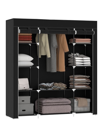 HOMCOM Stoffschrank-150L x 43B x 162,5H cm-Schwarz