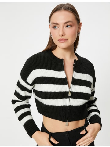 KOTON Cardigan in Schwarz Gestreift