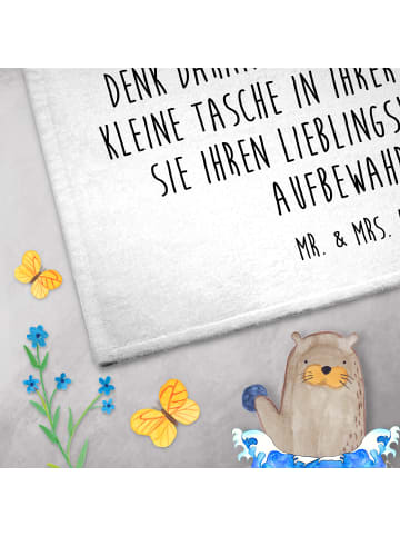 Mr. & Mrs. Panda Kleines Handtuch Otter Stein mit Spruch in Weiß